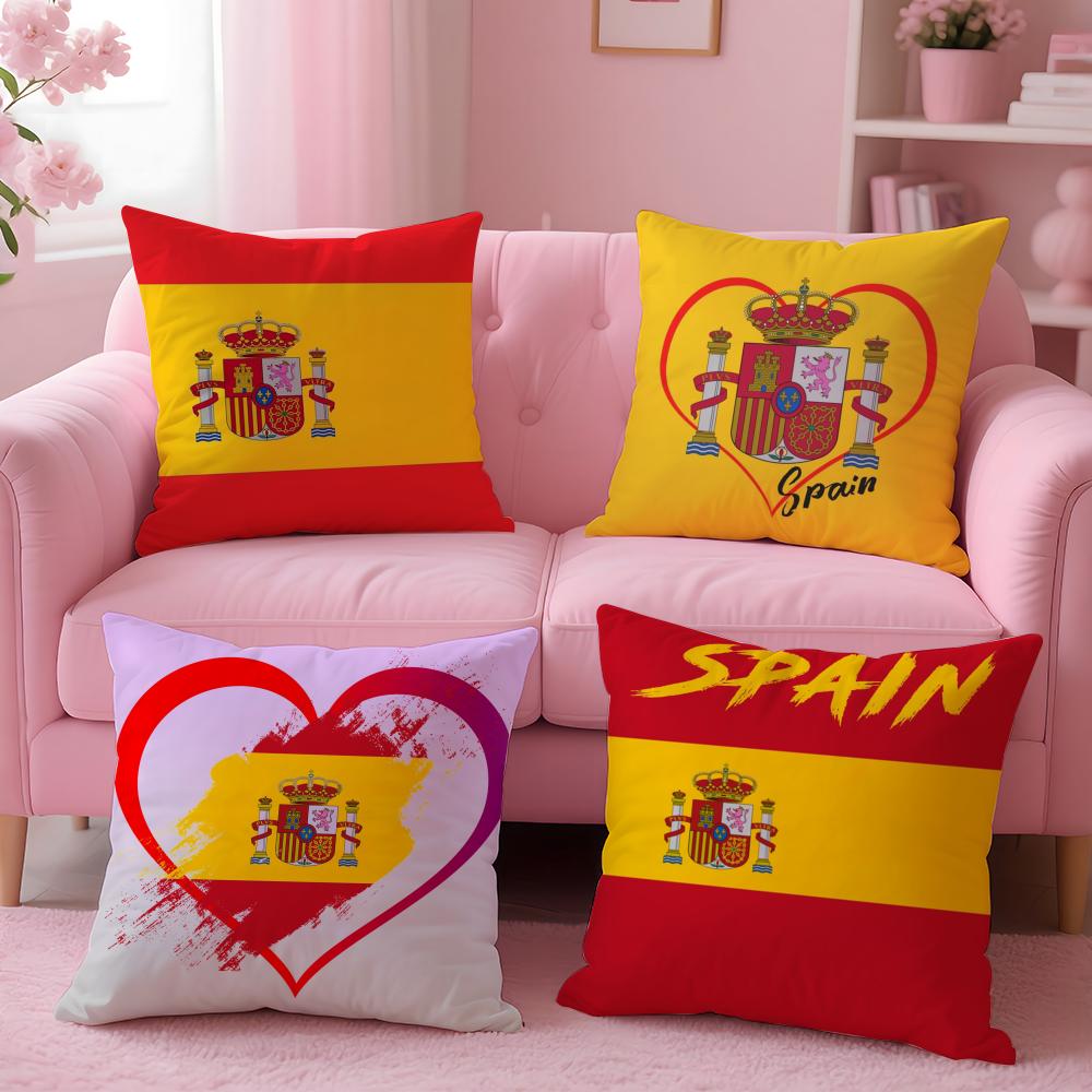 Spain ESP flag Cushion Cover EcoFriendly Odorless Healthy Pillowcase Soft Comfortable KidSafe No Filling
