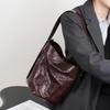 2024 Women's Luxury Wrinkled Cowhide Bucket Bag – Spring/Summer Genuine Leather Tote