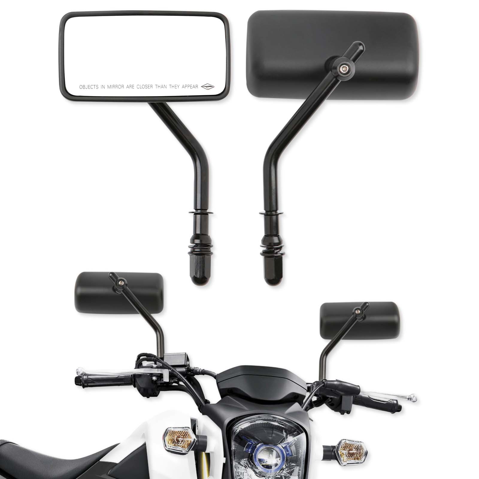 

1 пара зеркал заднего вида для мотоцикла, универсальное регулируемое хромированное зеркало на руле, ATV, электровелосипед, скутер, мотоциклетное зеркало чёрный