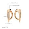 New Trendy  Rose Gold Color Drop Earrings For Women Fine Vintage Jewelry Natural Zircon Trendy One Touch Earrings