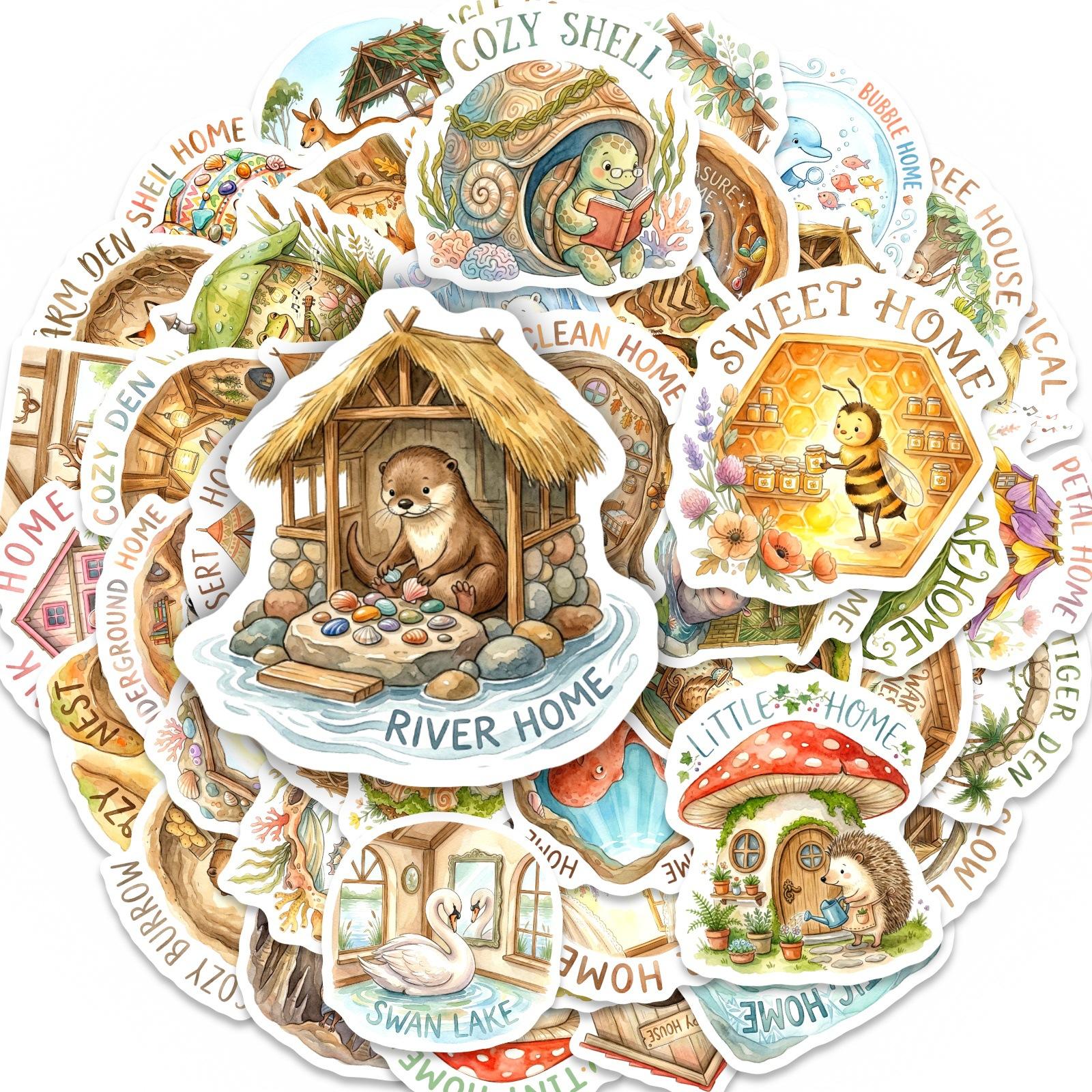 50 Healing Home Animal Stickers Cartoon Animal Life Stickers Refrigerator Stickers Waterproof And Tear-Proof Can Be Ordered