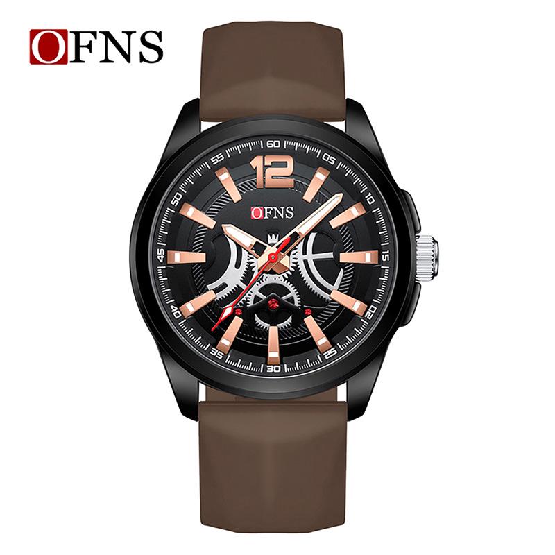 Oufannishi Men s Trendy Silicone Luminous Quartz Sports Watch - Casual & Waterproof