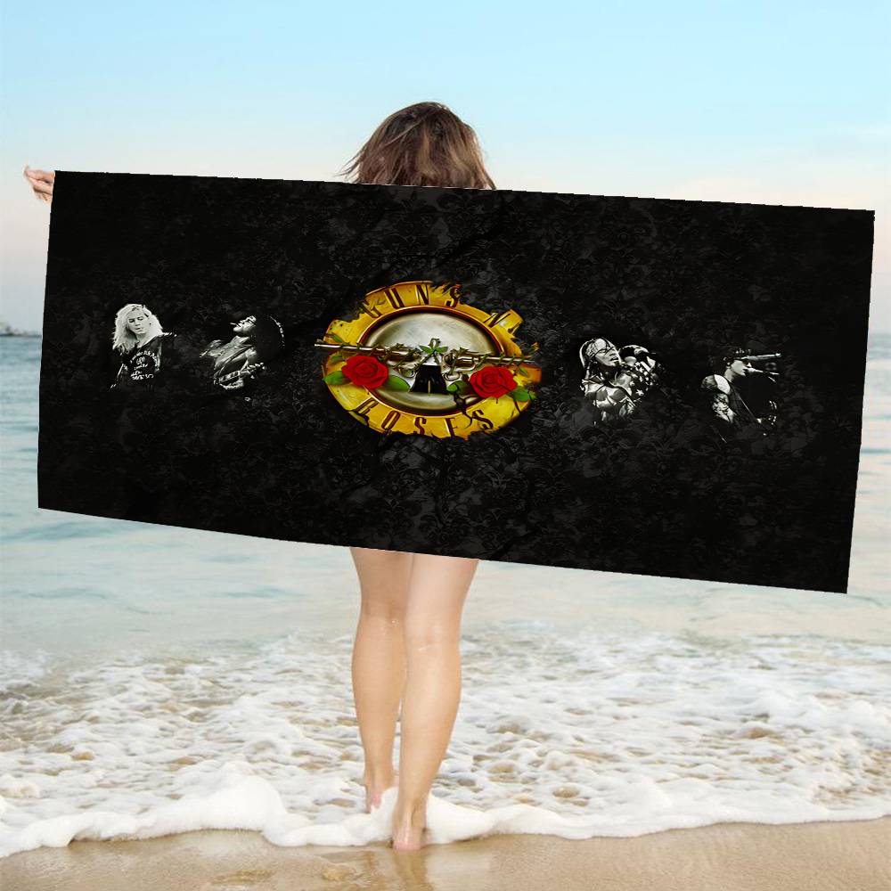 Rock Music Band G-Guns N Roses Microfiber Printed Beach Towel Mountain Climbing Yoga Beach Swimming Running Absorbent Soft Towel