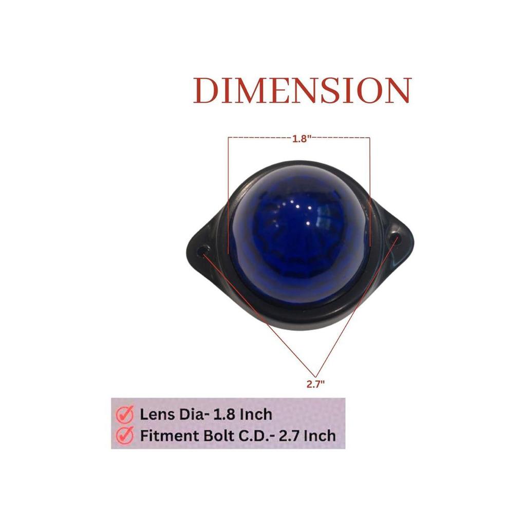 8pcs LED Truck Side Light Rv Bubble Trailer Lights, 24V Waterproof Marker Blue For BUS LED Side Marker Light Universal Fit