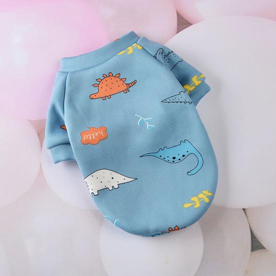 Haustier Sweatshirt Cartoon Druck Rundhals Baumwolle Hund Zweibeiniger Pullover Kostüm für den Alltag