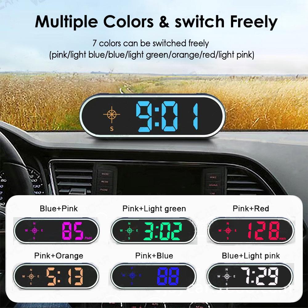 

Multicolor HUD Head-Up Display: Dual Mode MPH/KMH, Safety Warning, Vehicle Speed Display with USB Cable