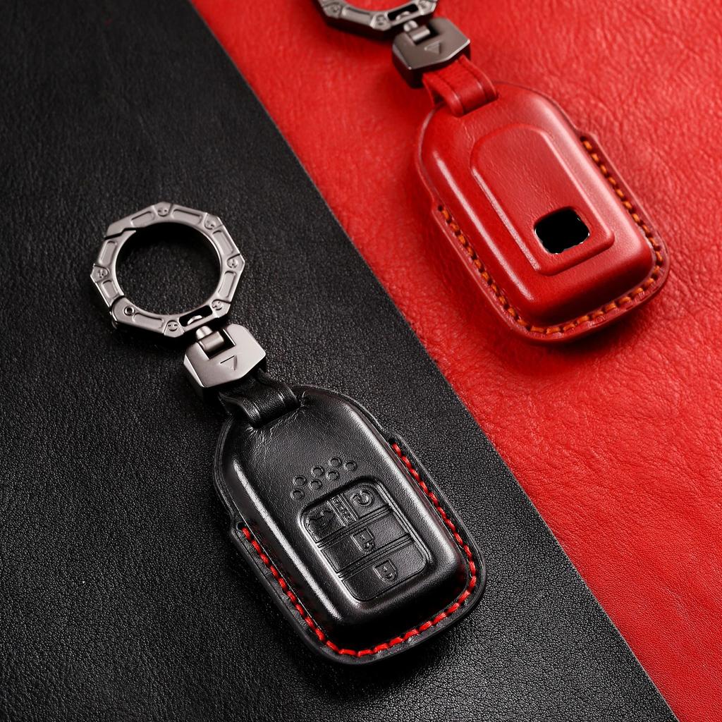 Leather Car Key Case Cover Shell For Honda Civic Accord Vezel Fit Crv Hrv Crz Hrv Polit Jazz Jade Stepwgn Elysion Pilot Odyssey