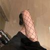 1 pair Women's Fishnet Stockings Thin Sheer Black Tights for Summer, Anti-Run Design