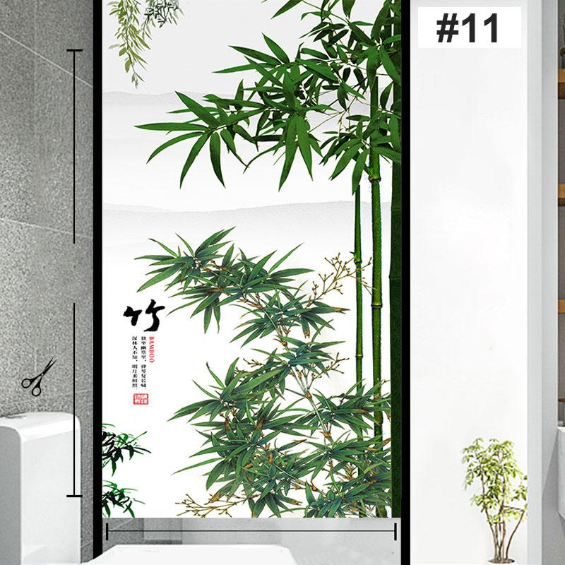 Fensterfolie im chinesischen Tintenstil, Pflaumenblüte, Orchidee, Bambus, Chrysanthemenkultur, Sichtschutzfolie, statisch haftender Glasaufkleber