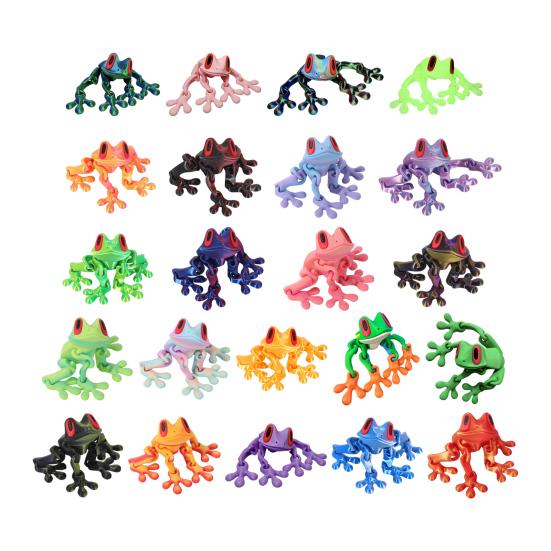 3D Printed Magnetic Frog Toy Movable Joints Frog Fridge Magnet Articulated Poseable Frog Model
