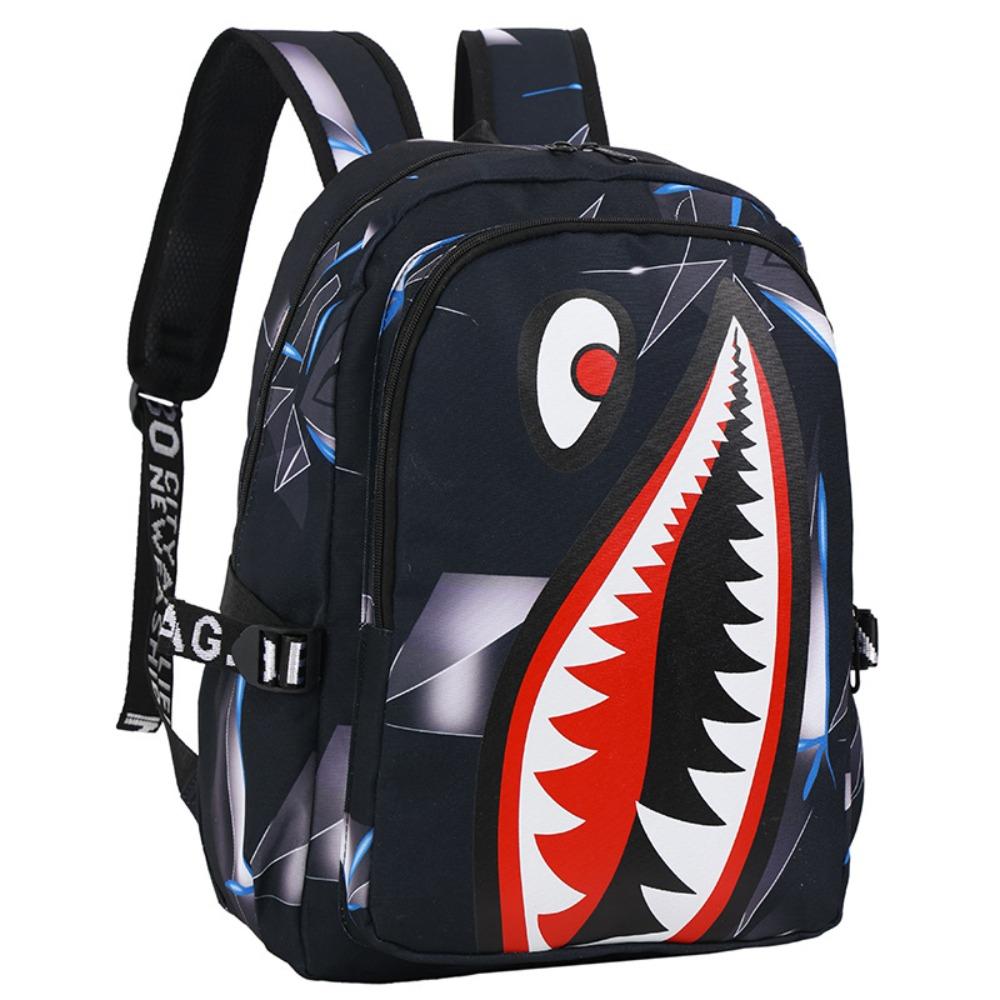 New Primary School Children's Schoolbag Shark Personalized Pattern Printing Lightweight Leisure Bag Simple Backpack