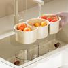 Rotating Divided Hot Pot Serving Tray Stackable Vegetable Ingredient Organizer with Draining Function Space-Saving Prep Platter for Family Meals &