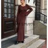 Spring New Women's Clothing French Style Casual round Neck Long Sleeves High Waist A- line Knitting Mid Length Long Length Mini Dress