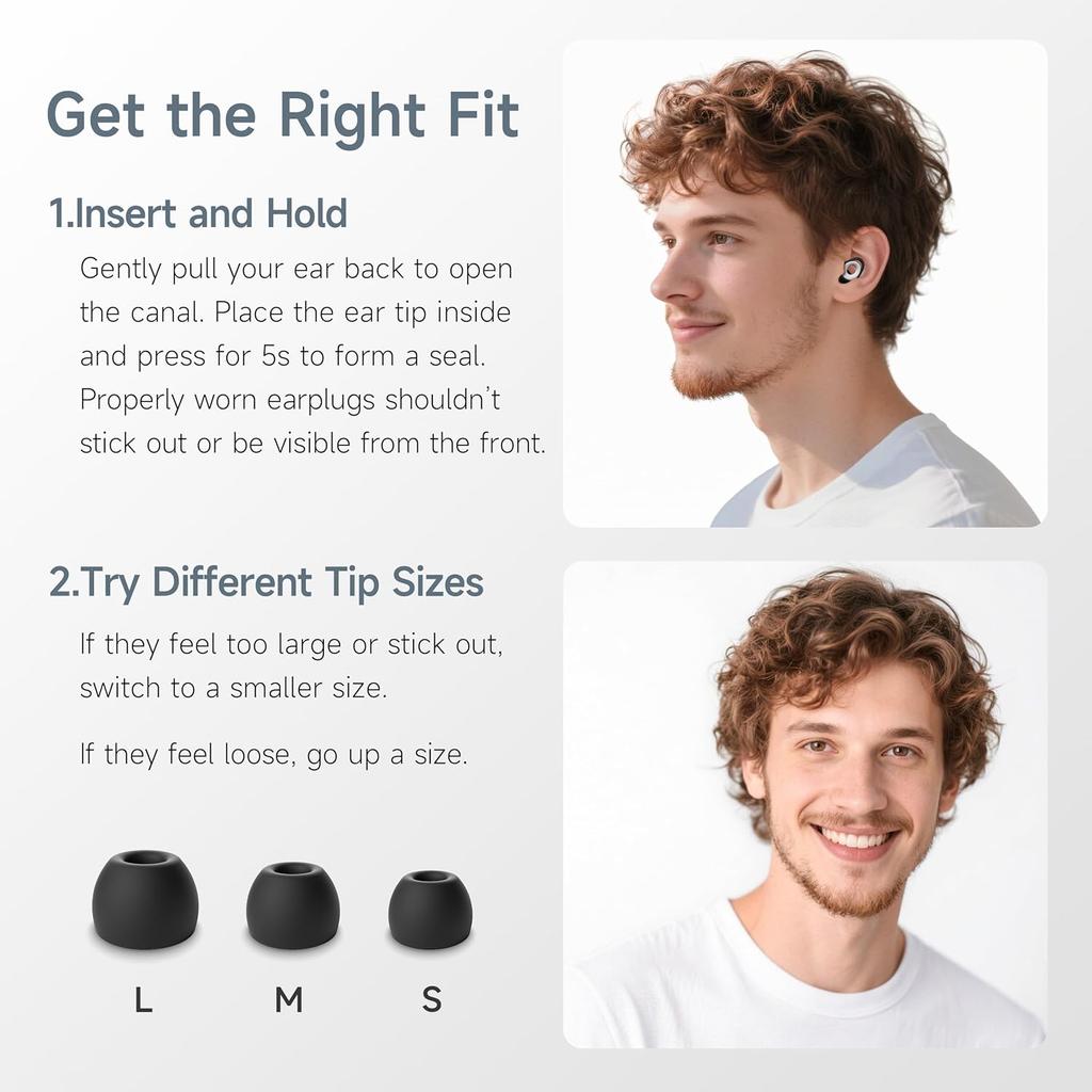 Ear Plugs for Sleeping Noise Cancelling, Reusable Silicone Earplugs for Sleeping, High Fidelity with Mute Layer for Noise Redution for