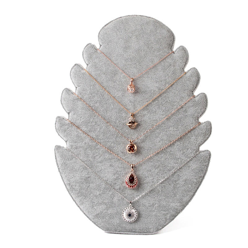 

Подставка для ожерелья в форме пламени, бархатная стойка для подвески, держатель для дисплея серый