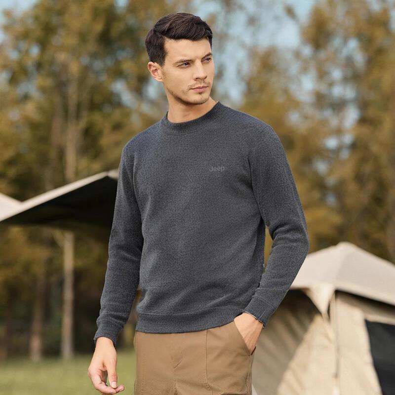 Jeep Men's Embroidered Fleece-Lined Pullover Sweater
