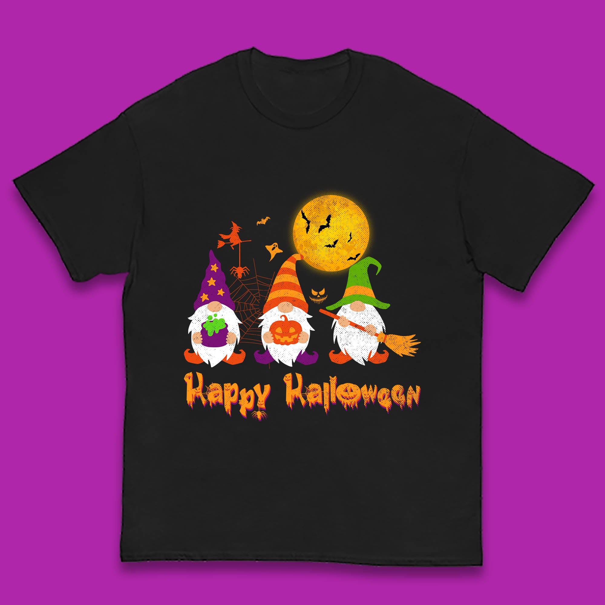 Happy Halloween Gnomies Spooky Witch Gnomes Scary Gnome Lover Kids T Shirt 150