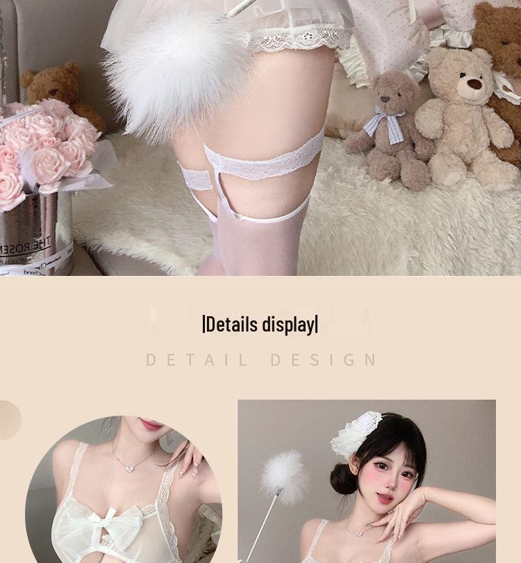 Alluring Lace Temptation Uniform: Enhance Bust Appearance with Quick-Release Feature