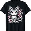 Cute Cat With Cherry Blossom, Kawaii Kitten T-Shirt