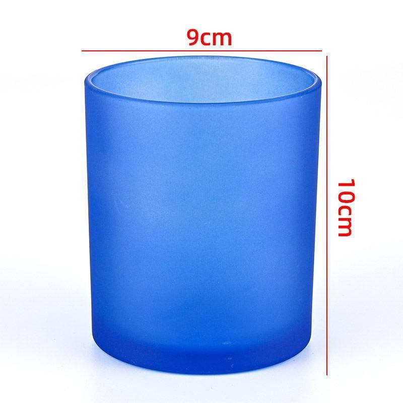 Colored Glass Aroma Candle Jar with Lid