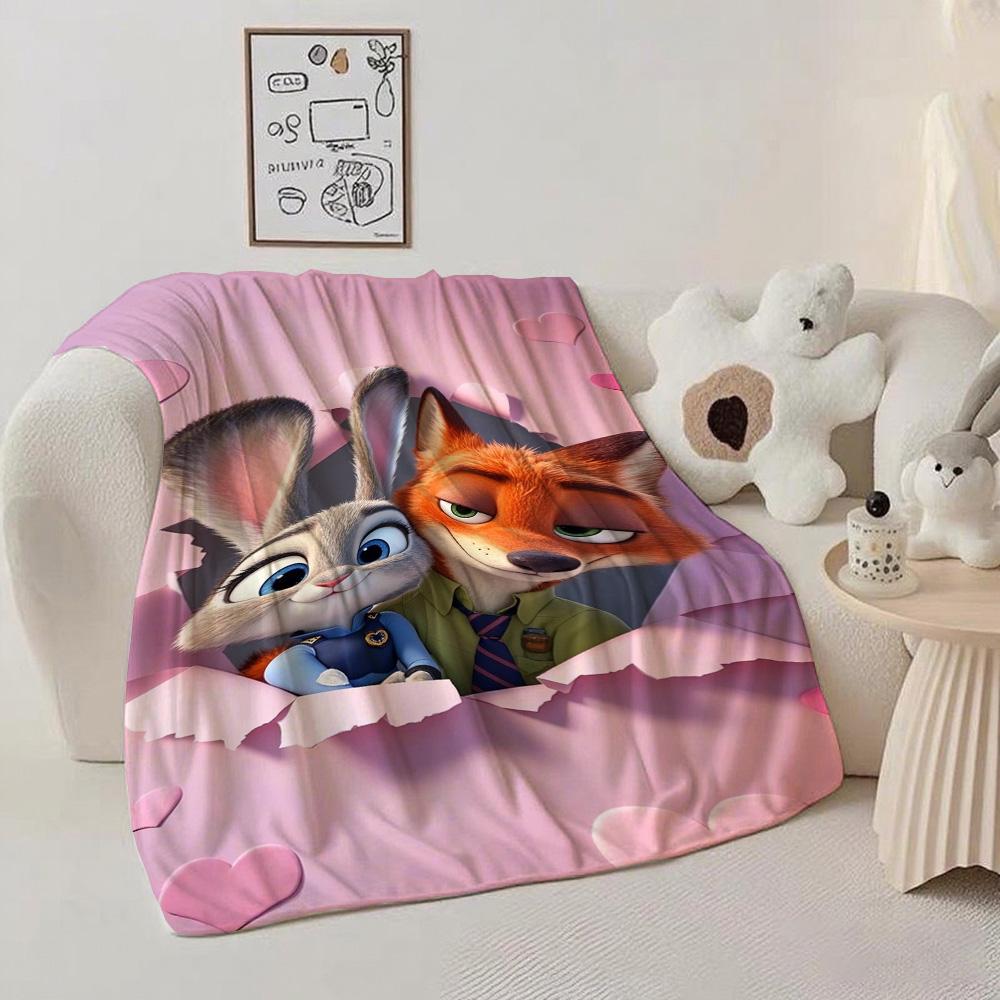 Furry Kawaii J-Judy&N-Nick Halloween Blanket for Bed Blankets New Year Camping Home and Decoration Bedspread the Anime Sofas Nap