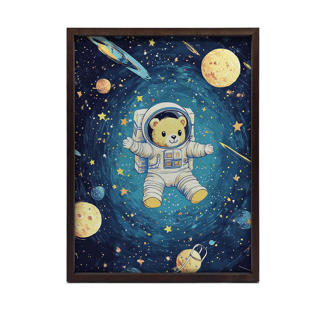 Plakat Kosmiczny Miś Astronauta Plakat Kosmiczny Miś Astronauta, 70X100 Cm, Bez Ramy, Papier Matowy 230 Gsm