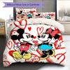 Sweet and Heart-themed Mickey & Minnie Couple Patterns – The Perfect Choice for Decorating A Child's Bedroom. Warm Bedding Set.