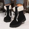 New snow boots women's flat heels Martin boots winter cotton short boots women's cotton shoes large size