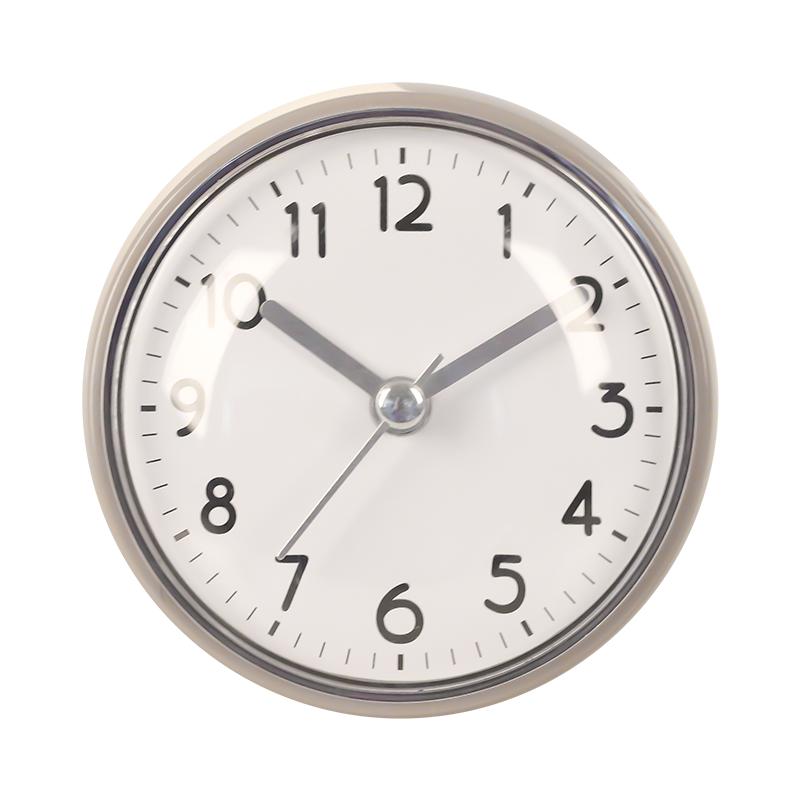 White Waterproof Analog Quartz Plastic Wall Clock Art Deco Design Custom Logo Suction Cup Mount Living Room