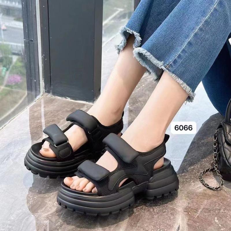 Platform Casual Sandals Female Students Summer New Versatile Velcro Muffin Sports Large Size Beach Women's Shoes