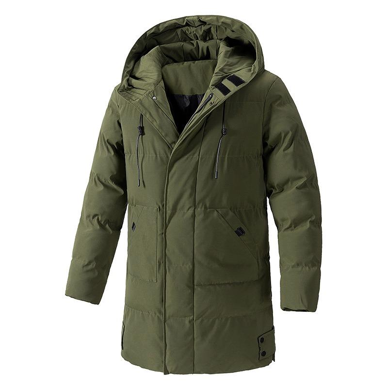 Medium and Long Cotton-padded Clothes, Men's Large Size, Loose Hooded Cotton-padded Jackets In Winter, Warm and Thickened Down Cotton-padded Clothes.