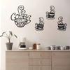 3Pcs Art Wall Hanging Metal Background Pendant Crafts Coffee Cup Wall Decoration  Gift