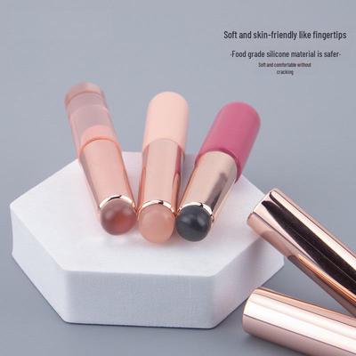 Q Pennello Labbra in Silicone Morbido: Applicatore Portatile Mini a Testa Rotonda per Rossetto e Correttore con Coperchio.