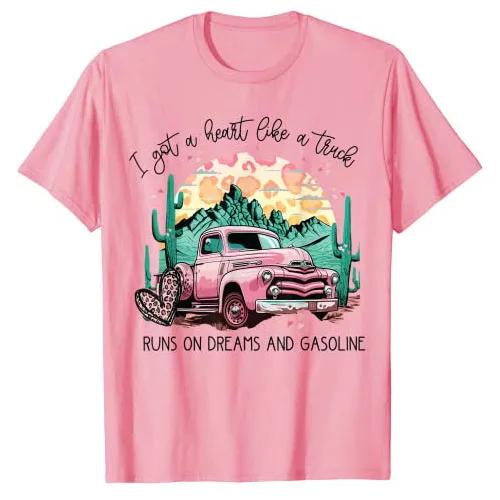 Western Sunset Cowgirl I Got A Heart Like A Truck T-Shirt Cool Country Southern Cowgirl Graphic Tee Country-Music Concert Outfit