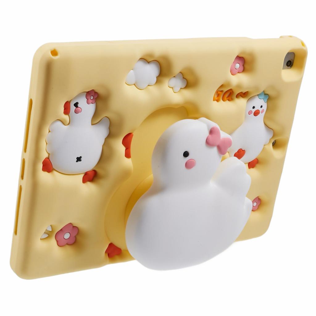 Dla iPada 9,7-calowego (2017)/(2018)/iPad Air (2013)/Etui Silikonowe do Tabletu Air 2 Wzór Kaczuszki 3D Pokrowiec Ochronny z Paskiem na Ramię