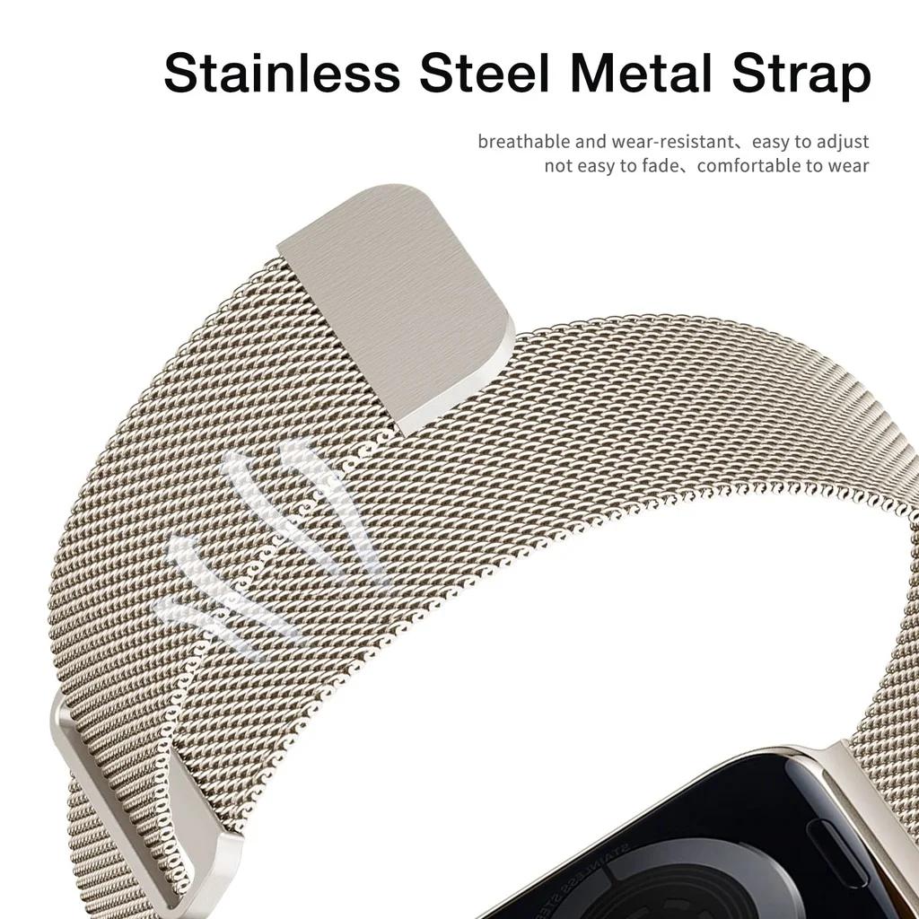 Milánský pouzdro+řemínek pro Apple Watch Band Ultra 49MM 41 40 44mm 38mm 46mm TPU obrazovka iWatch Series 10 9 8 7 6 SE 5 4 Correa 42mm