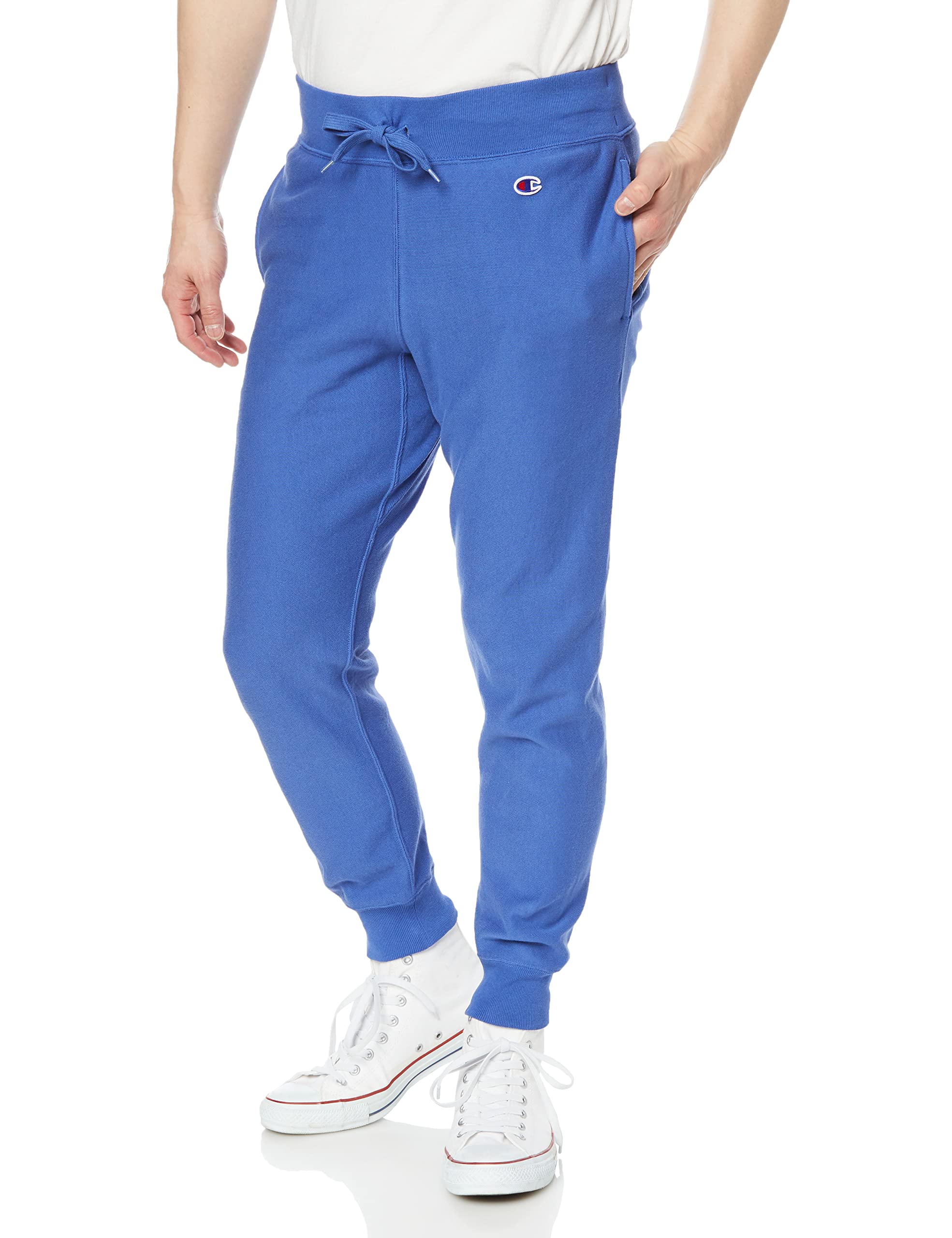 

Спортивные штаны с обратным переплетением, флисовые брюки-джоггеры, 10 унций, ребристый край, удлиненные брюки с логотипом One Point, цвет Windsor Blue M [Champion] (р) C3-F202 Мужской