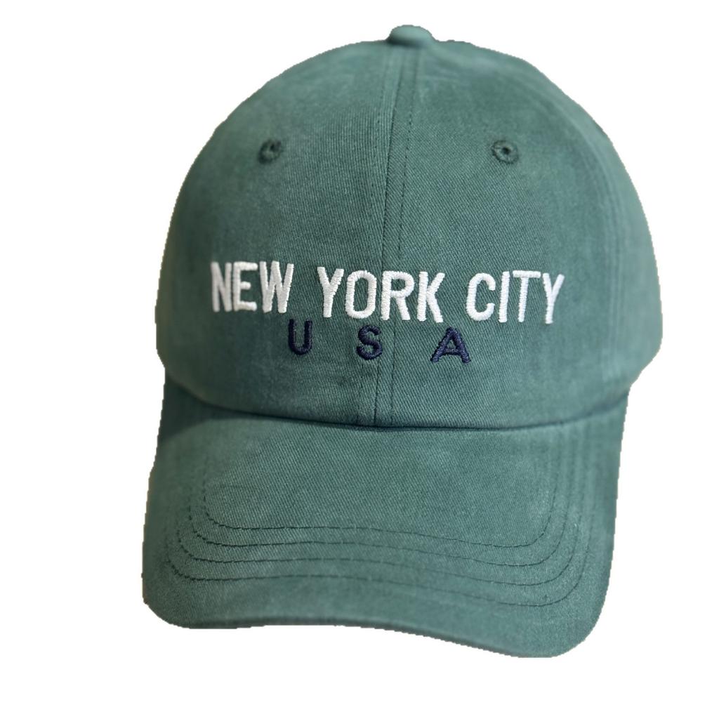 American New Style Embroidered Letters Brushed Cotton Baseball Hat for Women Autumn Sapphire Blue Face Showing Small Fashion Peaked Cap for Men