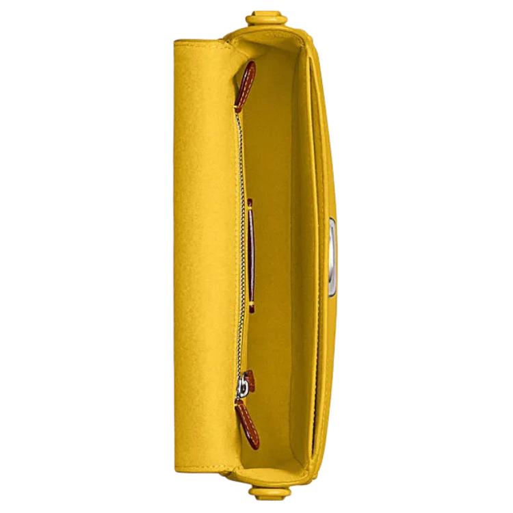 Coach Emmy 23 Chiusura a Logo Borsa a Sella in Pelle Borse da Donna Giallo Canarino CR666-LHCY3