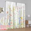 Plane Printing Curtain Popular Floral Symphony Versatile Polyester Fabric Without Rod Holiday Use Living Room Set Of 2 Made Washable Area Ready