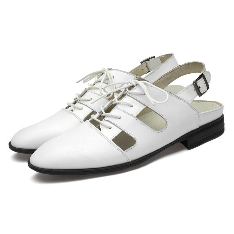 

Summer genuine leather men s sandals Fashion designer styles Wedding Party Outdoor Leisure Business Men s Shoes Trendy sandals 44 белый