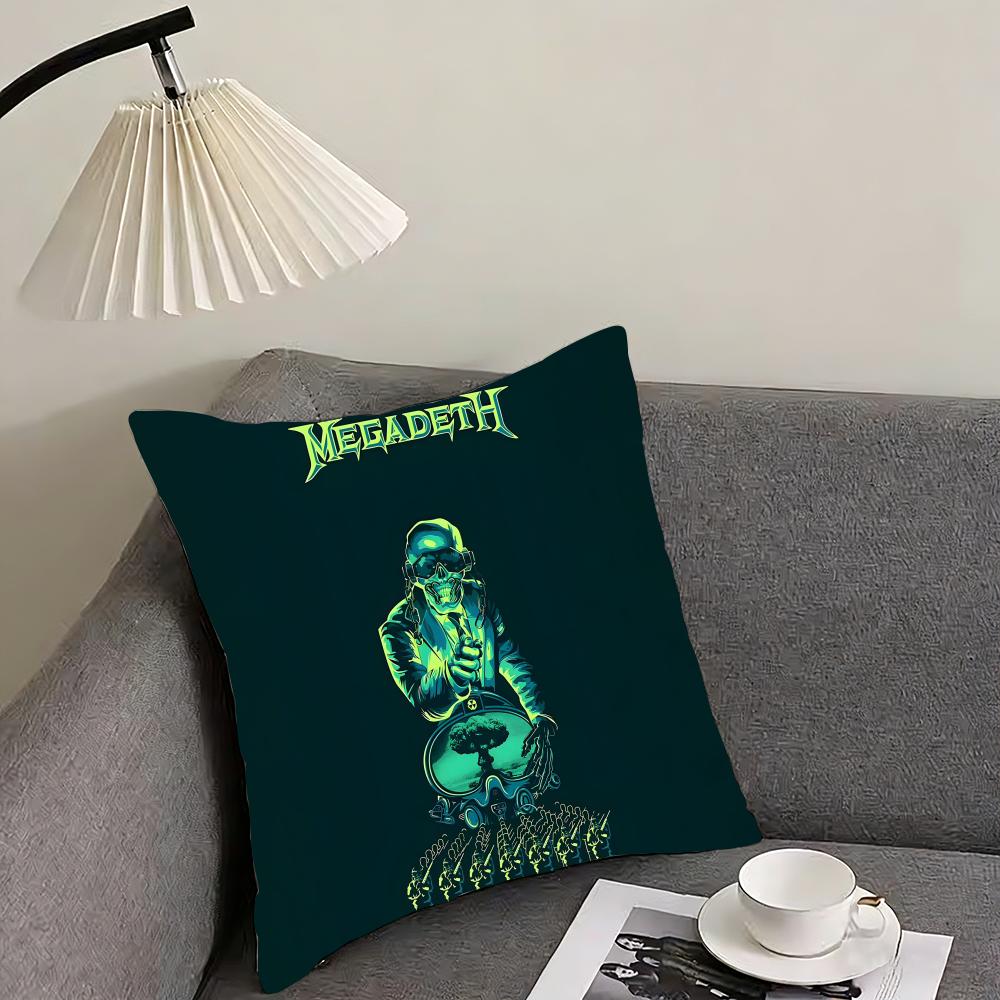 MMegadeth Band Cushion Cover Pillowcase Ultra Soft Skin Friendly Fabric Cloud Like Comfort  Concealed Zipper