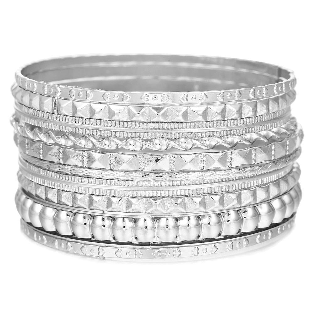 Conjunto de Pulseiras Étnicas Boêmias Banhadas a Ouro - Joias de Estilo Ocidental Antigo