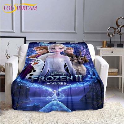Manta de Moda Frozen Anime Franela Manta para Cama Suave Impresión 3D Dibujos Animados Cubrelecho Sofá Viaje Camping Manta Infantil