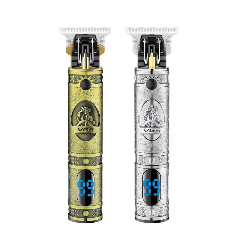 Herren Professionelle Haarschneidemaschine Vollmetallgehäuse LCD Digitalanzeige Retro Ölkopf Elektrische Haarschneidemaschine T9 Gravur Haarschneidemaschine Hautfreundlich