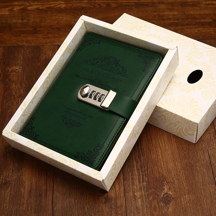 

A5 Ретро Блокнот с кодовым замком Замок для книги Креативный блокнот для записей Студенческий кожаный блокнот офисные школьные канцелярские товары A5 зелёный