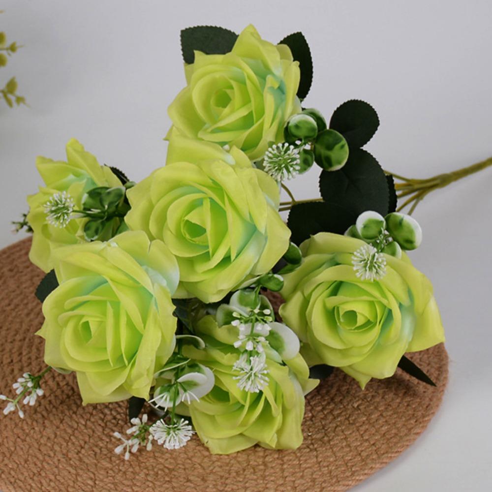 8 Colors Valentine's Day Flowers 7 Heads Natural Simulated Rose  Home Decorative