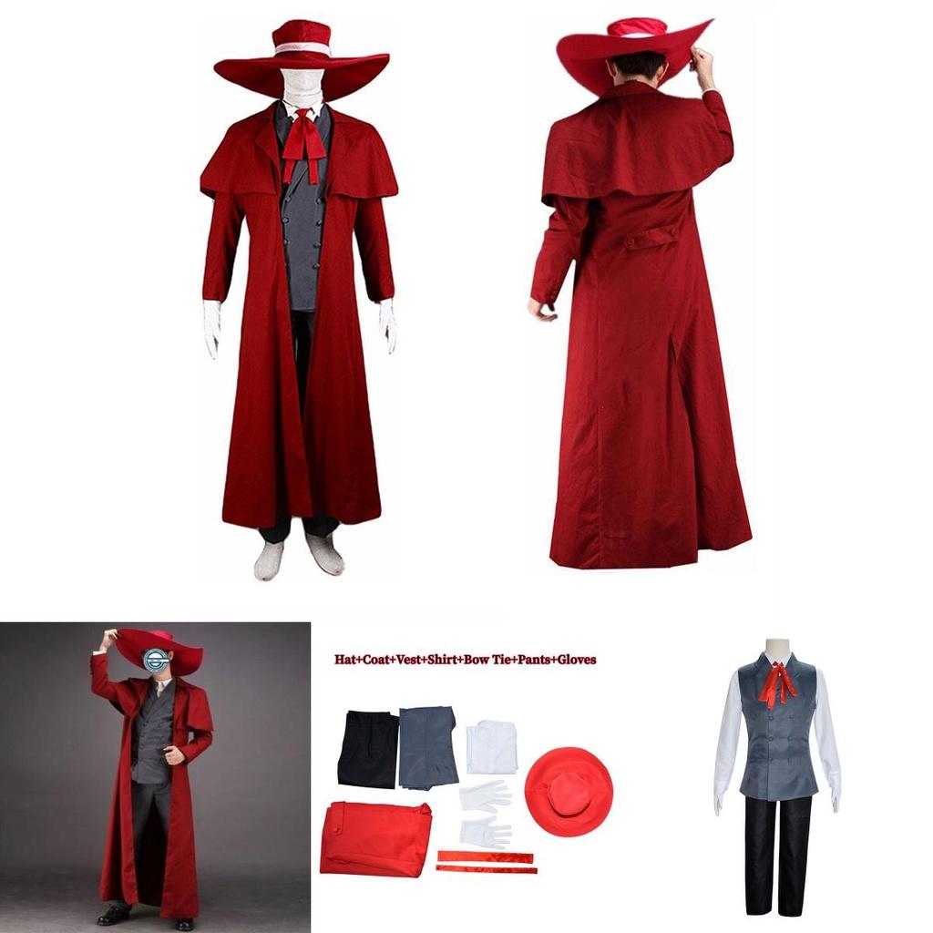 Hellsing Ultimate Alucard Cosplay Kostým Set S Vysoce Kvalitními Materiály Pro Halloween A Vánoční Večírky