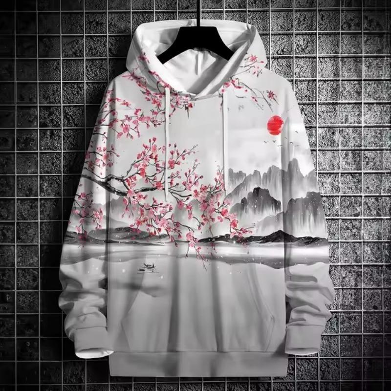 Men's Trendy 3D Printed Hoodie with Star & Number 10 Design - Casual Fashion Pullover, Machine Washable