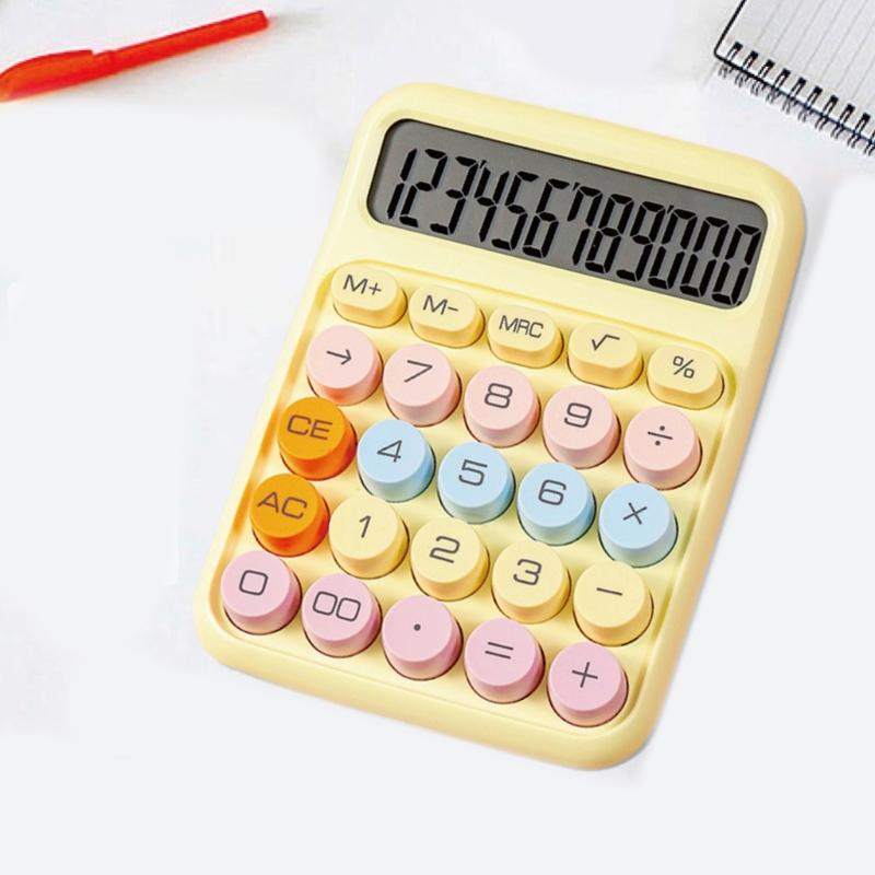 Transparent Button Calculator with Large Display LCD Display Big Button Calculator for Daily Basic Office Students